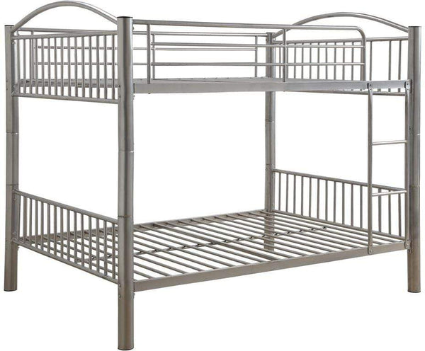 Beds Full Bunk Beds - 78" X 56" X 67" Silver Metal Full Over Full Bunk Bed HomeRoots