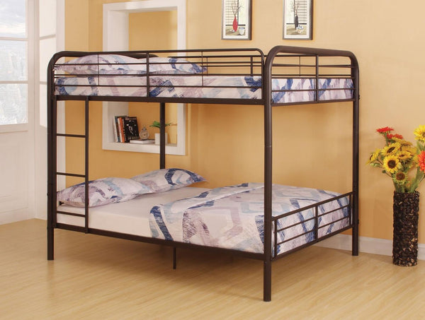 Beds Full Bunk Beds - 79" X 57" X 65" Dark Brown Metal Tube Full Over Full Bunk Bed HomeRoots