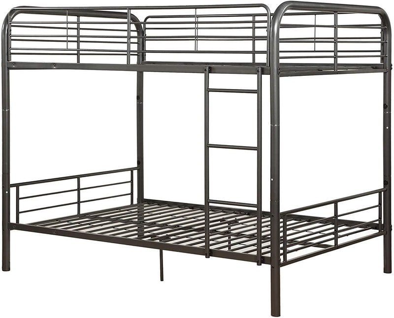 Beds Full Bunk Beds - 79" X 57" X 65" Gunmetal Metal Tube Full Over Full Bunk Bed HomeRoots