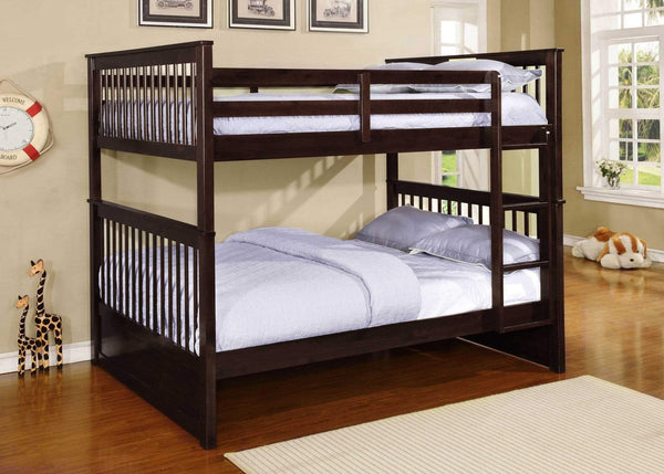 Beds Full Over Full Bunk Beds - 80'.25" X 58'.5" X 68'.75" Brown Solid Wood and Manufactured Wood Full/Full Bunk Bed HomeRoots