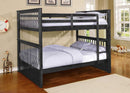 Beds Full Over Full Bunk Beds - 80'.25" X 58'.5" X 68'.75" Charcoal Solid Wood and Manufactured Wood Full/Full Bunk Bed HomeRoots