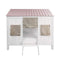 Beds Full Size Bed - 84" X 59" X 77" White And Pink Cottage Full Bed HomeRoots