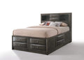 Beds Full Size Bed - 86" X 57" X 56" Gray Oak Rubber Wood Full Storage Bed HomeRoots