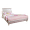 Beds Full Size Bed - 87" X 57" X 44" Pearl White Pu And Ivory Padded Full Bed HomeRoots