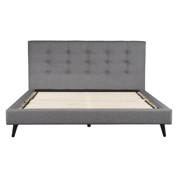 Beds King Bed Frame - 83.5" X 88.2" X 47.3" Modernity King Gray Bed HomeRoots