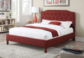 Beds King Bed Frame - 92" X 79" X 53" King Red Linen Bed HomeRoots