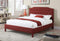 Beds King Bed Frame - 92" X 79" X 53" King Red Linen Bed HomeRoots