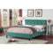 Beds King Bed Frame - California King Blue Modern Upholstered Square Stitched Platform Bed HomeRoots