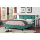 Beds King Bed Frame - Eastern King Blue Modern Upholstered Square Stitched Platform Bed HomeRoots