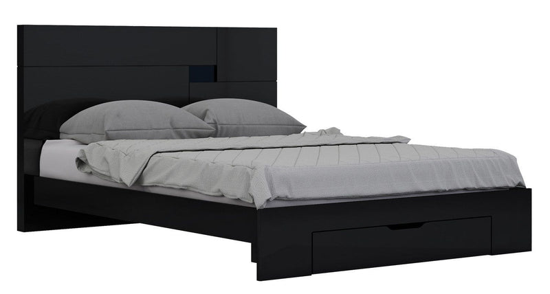 Beds King Beds - 79'' X 80'' X 43'' 4pc Eastern King Modern Black High Gloss Bedroom Set HomeRoots