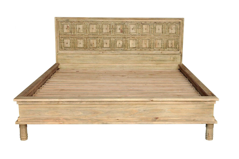 Beds King Beds For Sale - 85" X 88" X 49" Natural Pine Wood King Size Bed HomeRoots