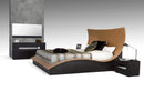 Beds King Size Bed - 52" Veneer and Leatherette King Bed with Lights HomeRoots