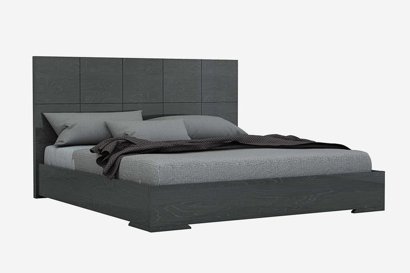 Beds King Size Bed Frame - 81" X 85" X 42" Gray Stainless Steel King Bed HomeRoots