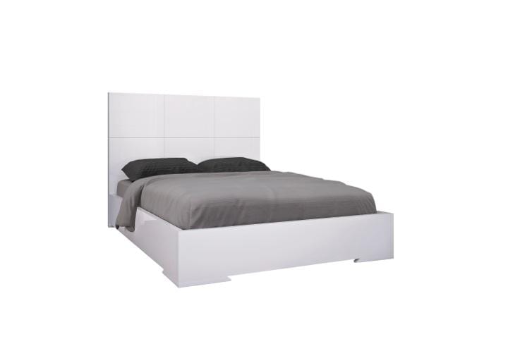 Beds King Size Bed Frame - 81" X 85" X 48" White Stainless Steel King Bed HomeRoots