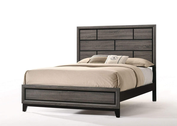 Beds King Size Bed Frame - 86" X 79" X 56" Weathered Gray Eastern King Bed HomeRoots