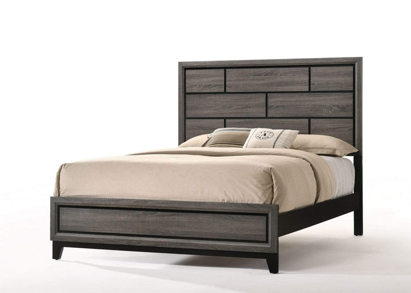 Beds King Size Bed Frame - 86" X 79" X 56" Weathered Gray Eastern King Bed HomeRoots