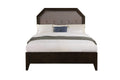 Beds King Size Bed Frame - 86" X 79" X 58" Light Gray Fabric & Tobacco Eastern King Bed HomeRoots