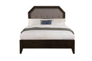 Beds King Size Bed Frame - 86" X 79" X 58" Light Gray Fabric & Tobacco Eastern King Bed HomeRoots