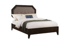 Beds King Size Bed Frame - 86" X 79" X 58" Light Gray Fabric & Tobacco Eastern King Bed HomeRoots