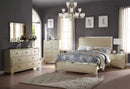 Beds King Size Bed Set - 79" X 86" X 51" Champagne Wood Mirror Veneer Eastern King Bed HomeRoots