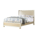 Beds King Size Bed Set - 79" X 86" X 51" Champagne Wood Mirror Veneer Eastern King Bed HomeRoots