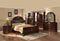 Beds King Size Bed Set - 80" X 102" X 73" Espresso PU Cherry Wood Upholstery California King Bed HomeRoots