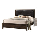 Beds King Size Bed Set - 80" X 83" X 52" Black PU Walnut Wood Upholstered (HB) King Bed HomeRoots