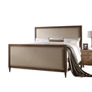 Beds King Size Bed Set - 80" X 88" X 65" Beige Linen Reclaimed Oak Wood Upholstery King Bed HomeRoots