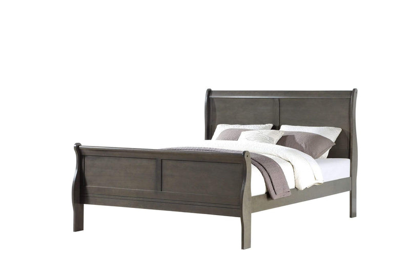 Beds King Size Bed Set - 80" X 90" X 47" Dark Gray Wood Eastern King Bed HomeRoots