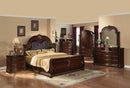 Beds King Size Bed Set - 85" X 98" X 73" Espresso PU Cherry Wood Upholstery Eastern King Bed HomeRoots