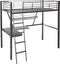 Beds Loft Bed - 79" X 42" X 72" Silver And Black Metal Tube Loft Bed With Desk HomeRoots