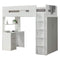 Beds Loft Bed with Desk - 78" X 41" X 70" White And Gray Laminated Veneer Lumber Loft Bed HomeRoots