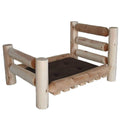 Beds Pet Beds - 22" X 30" X 20" Natural Wood Small Pet Bed HomeRoots