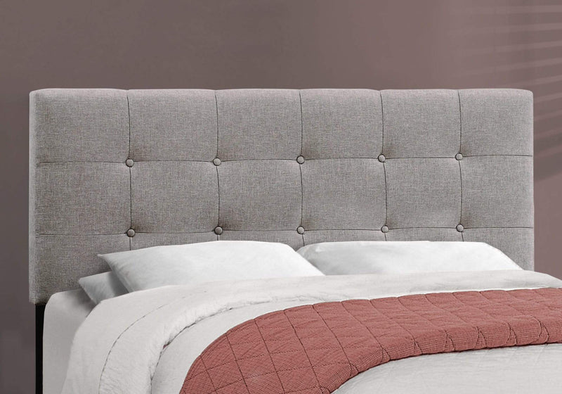 Beds Queen Bed - 64'.25" x 85'.25" x 45" Grey Linen - Queen Size Bed HomeRoots