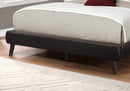 Beds Queen Bed - 70'.25" x 87'.25" x 47'.25" Brown, Foam, Solid Wood, Leather-Look - Queen Size Bed HomeRoots