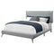 Beds Queen Bed - 70'.25" x 87'.25" x 47'.25" Grey, Foam, Solid Wood, Linen - Queen Size Bed HomeRoots
