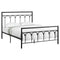 Beds Queen Bed - 83'.25" x 62'.25" x 47'.75" Black, Metal - Queen Size Bed HomeRoots