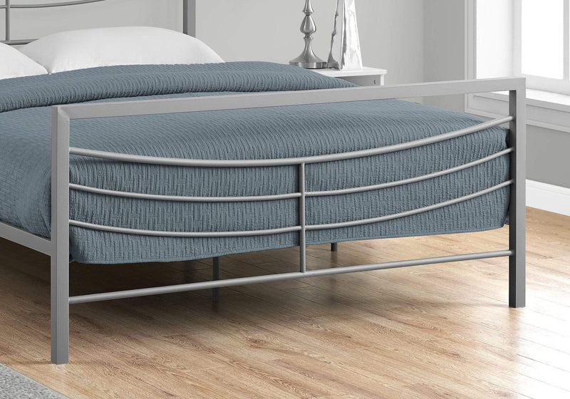 Beds Queen Bed - 83'.25" x 62'.75" x 47'.75" Silver, Metal - Queen Size Bed HomeRoots