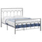 Beds Queen Bed - 83'.5" x 62'.25" x 47'.75" Silver, Metal - Queen Size Bed HomeRoots