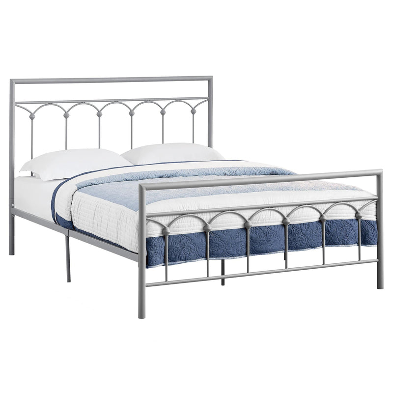 Beds Queen Bed - 83'.5" x 62'.25" x 47'.75" Silver, Metal - Queen Size Bed HomeRoots