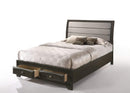 Beds Queen Bed - 87" X 63" X 52" Gray Fabric And Antique Gray Queen Storage Bed HomeRoots