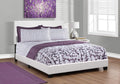 Beds Queen Bed Frame - 45.75" White Solid Wood, MDF, and Foam Queen Size Bed with Leather Look HomeRoots