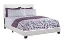 Beds Queen Bed Frame - 45.75" White Solid Wood, MDF, and Foam Queen Size Bed with Leather Look HomeRoots