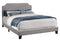 Beds Queen Bed Frame - 64'.25" x 85'.25" x 45'.5" Grey, Foam, Solid Wood, Linen - Queen Size Bed with a Chrome Trim HomeRoots