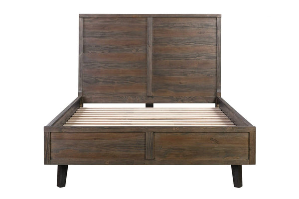 Beds Queen Bed Frame - 64" X 86" X 58" Brown Pine Wood Queen Bed HomeRoots