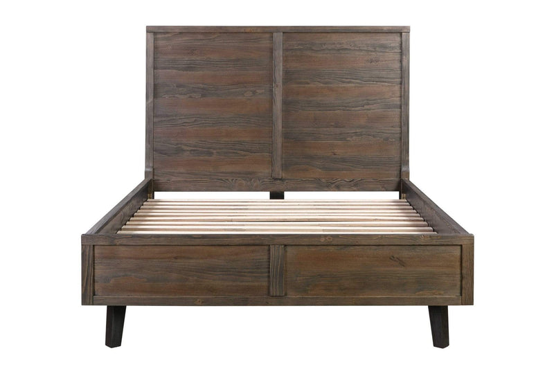 Beds Queen Bed Frame - 64" X 86" X 58" Brown Pine Wood Queen Bed HomeRoots