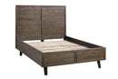 Beds Queen Bed Frame - 64" X 86" X 58" Brown Pine Wood Queen Bed HomeRoots