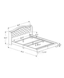 Beds Queen Bed Frame - 66'.5" x 87'.5" x 56'.5" Dark Grey, Foam, Solid Wood, Velvet - Queen Size Bed With A Chrome Trim HomeRoots