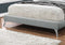 Beds Queen Bed Frame - 70'.5" x 87'.25" x 45'.25" Grey, Foam, Solid Wood, Linen - Queen Sized Bed With Chrome Legs HomeRoots