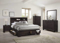 Beds Queen Bed Frame - 71" X 63" X 48" Espresso Rubber Wood Queen Bed With Storage HomeRoots